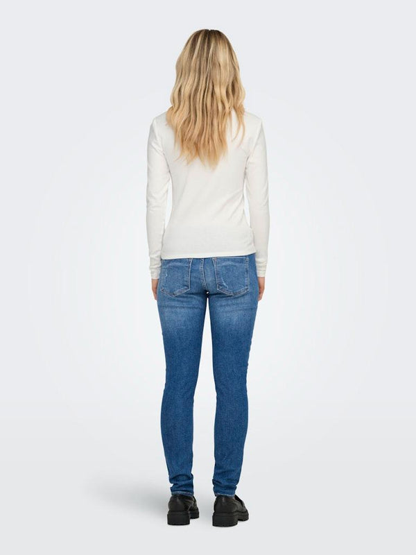 ONLY Riley Long Sleeve Tight Fit Top | Womens Organic Cotton - Borderland Muff