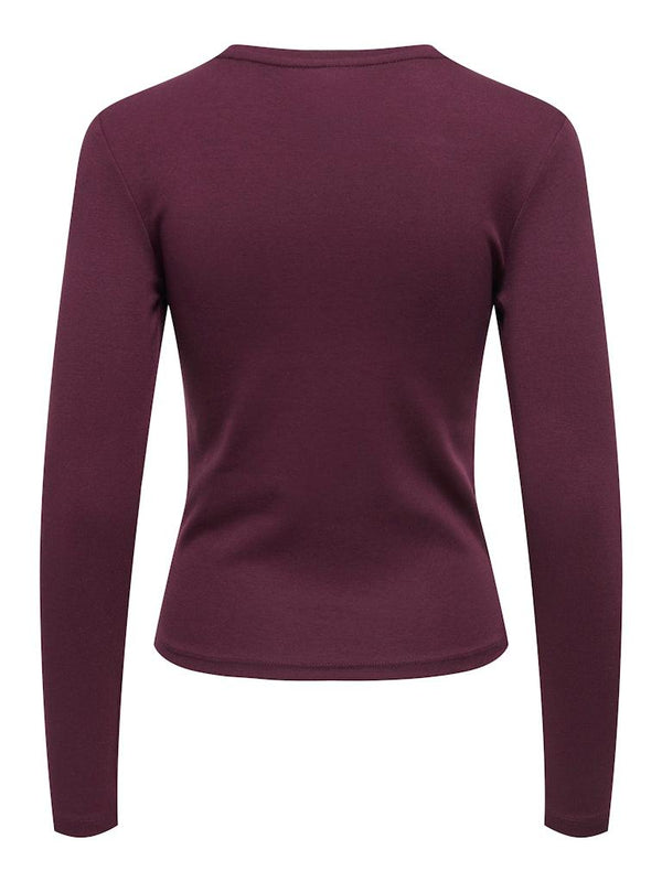ONLY Riley Long Sleeve Tight Fit Top | Womens Organic Cotton - Borderland Muff