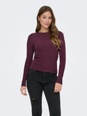 ONLY Riley Long Sleeve Tight Fit Top | Womens Organic Cotton - Borderland Muff