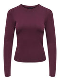ONLY Riley Long Sleeve Tight Fit Top | Womens Organic Cotton - Borderland Muff