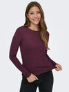 ONLY Riley Long Sleeve Tight Fit Top | Womens Organic Cotton - Borderland Muff