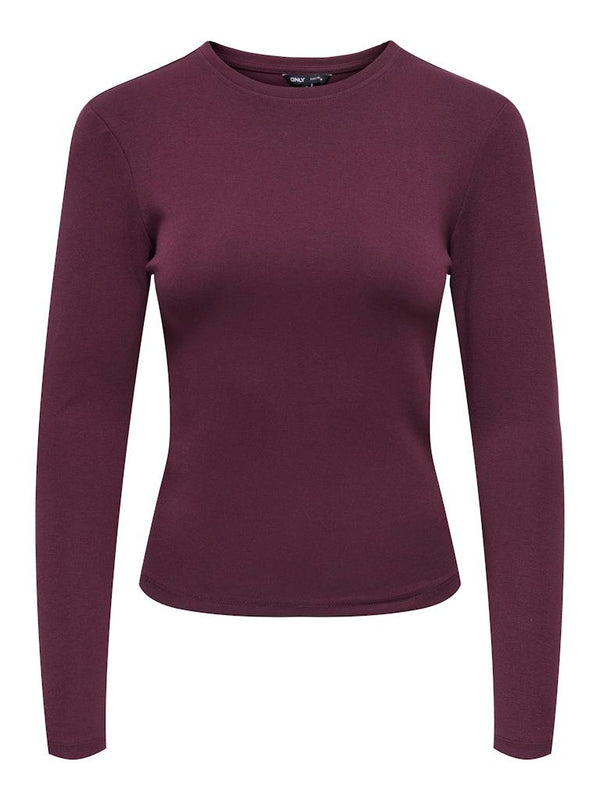 ONLY Riley Long Sleeve Tight Fit Top | Womens Organic Cotton - Borderland Muff