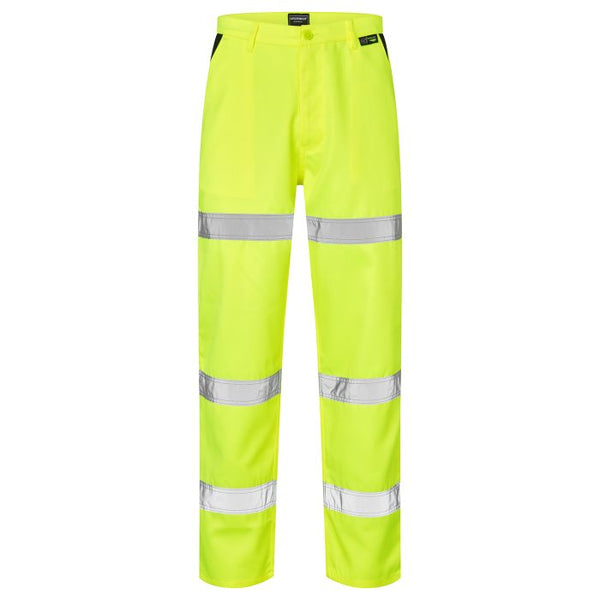 Supertouch Hi Vis 3 Band Trousers -YELLOW