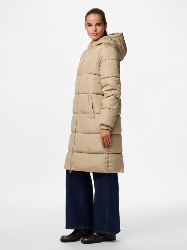 PIECES PCBEE New Long Puffer Jacket in Mink