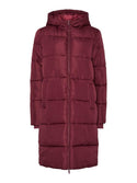 PIECES PCBEE New Long Puffer Jacket in Tawny Port