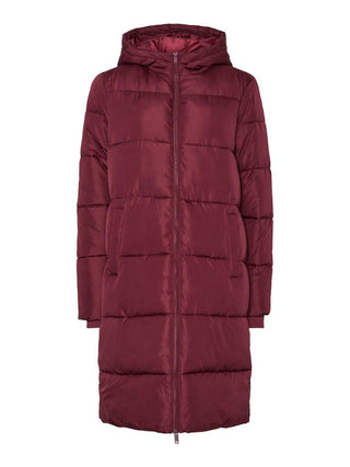 PIECES PCBEE New Long Puffer Jacket in Tawny Port