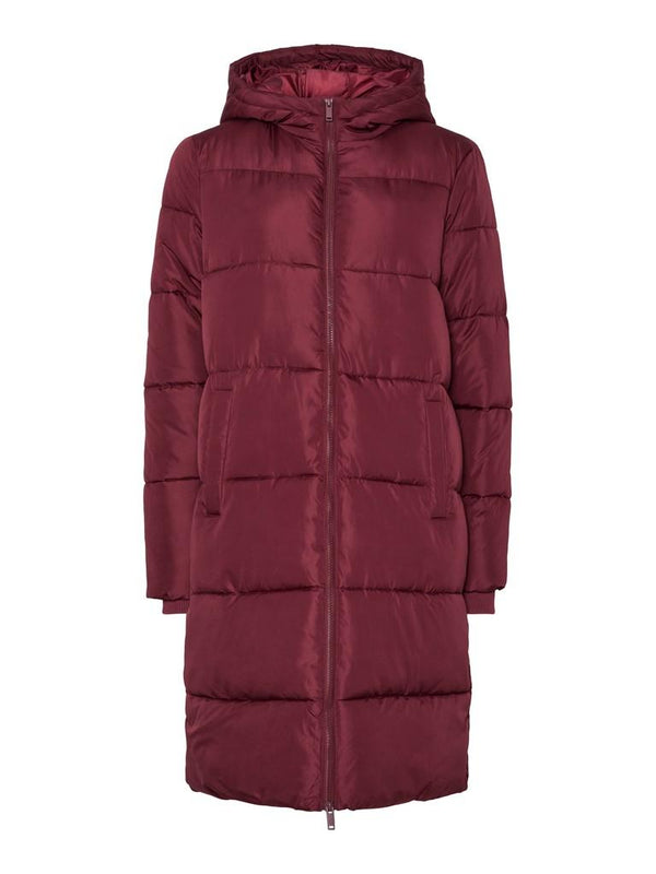 PIECES PCBEE New Long Puffer Jacket in Tawny Port