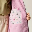 Cath Kidston Pink Floral changing robe with pink borg fleece lining