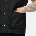 regatta tra872 banbury wax bodywarmer black button pocket