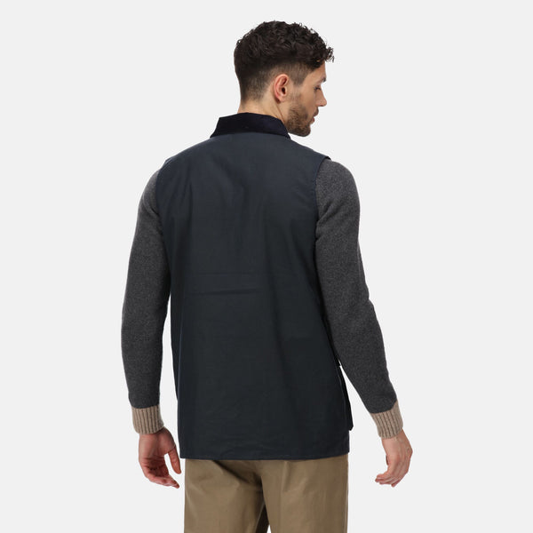 regatta water repellent wax bodywarmer navy model back