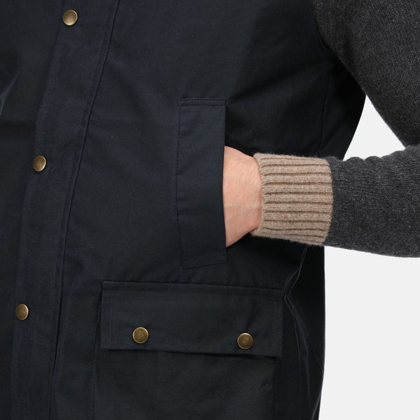 regatta tra872 banbury wax bodywarmer navy handwarmer pocket