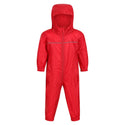 Red rain suit on a white background