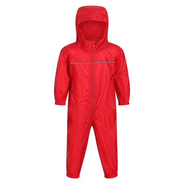 Red rain suit on a white background