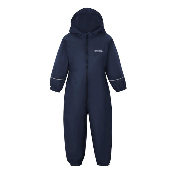 Regatta Splosh III RKP155 Navy kids waterproof suit front view