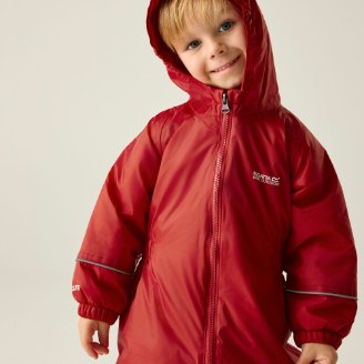 Regatta Splosh III Pepper waterproof suit front product view