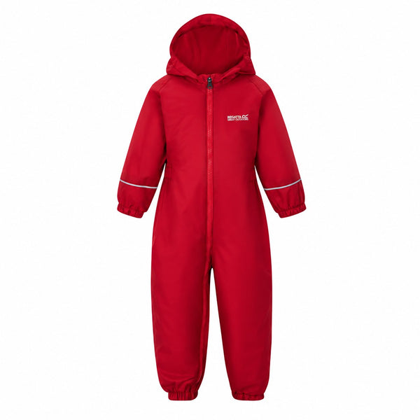 Regatta Splosh III RKP155 Pepper kids waterproof suit front view