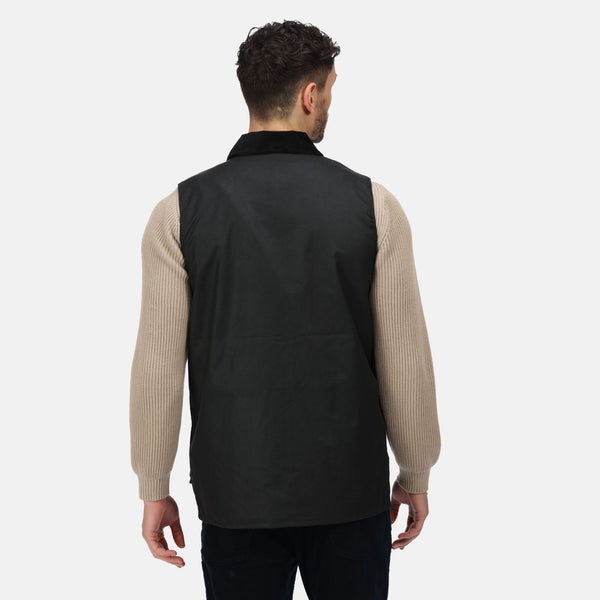 regatta tra872 banbury wax bodywarmer black back 