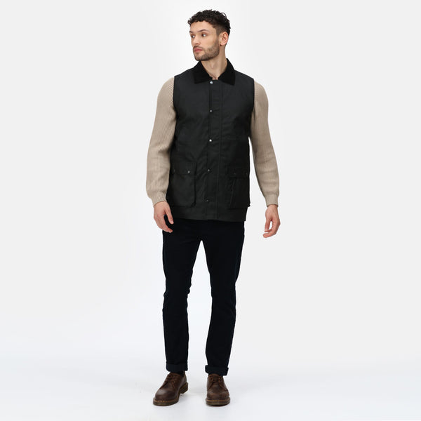 regatta water repellent banbury wax bodywarmer black