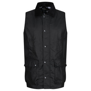 regatta tra872 banbury wax bodywarmer black on white background