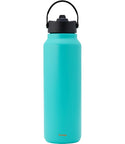 Smidge 1.2L aqua insulated water bottle with black carry handle lid