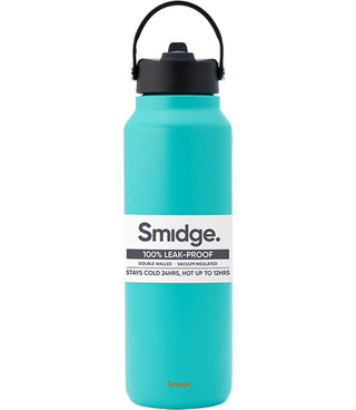 Smidge 1.2L aqua insulated water bottle with leakproof straw lid