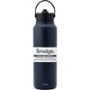 Smidge 1.2L navy insulated water bottle with black carry handle lid