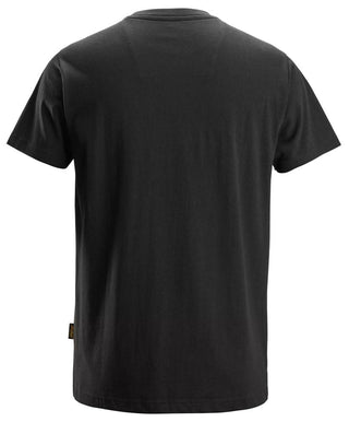 Rear view of Snickers Workwear 2586 Classic Logo T-Shirt in black made from 100% cotton