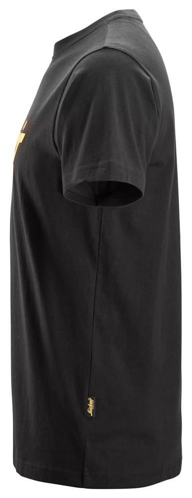 Left side profile of Snickers Workwear 2586 Classic Logo T-Shirt in black