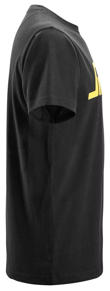 Right side profile of Snickers Workwear 2586 Classic Logo T-Shirt featuring woven Snickers label
