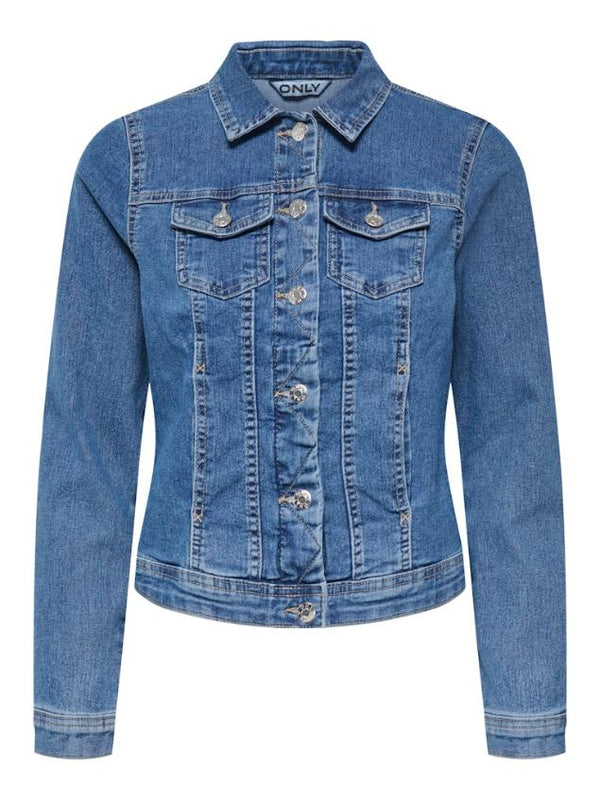 Womens Denim Jacket Blue | ONLY Wonder Short Fit Ireland - Borderland Muff
