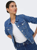 Womens Denim Jacket Blue | ONLY Wonder Short Fit Ireland - Borderland Muff