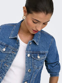 Womens Denim Jacket Blue | ONLY Wonder Short Fit Ireland - Borderland Muff