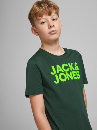 Jack & Jones JCODENNIS Boys Tee -DARK SPRUCE