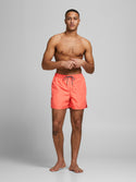 Jack & Jones BALI Solid-Colour Swim Shorts -CORAL
