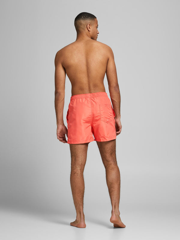 Jack & Jones BALI Solid-Colour Swim Shorts -CORAL