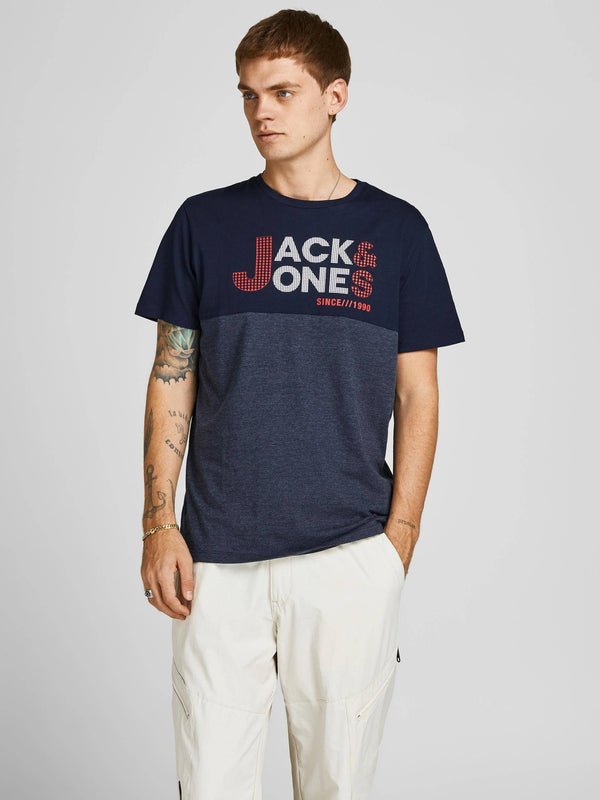 Jack & Jones JCOIVAR Tee -NAVY BLAZER