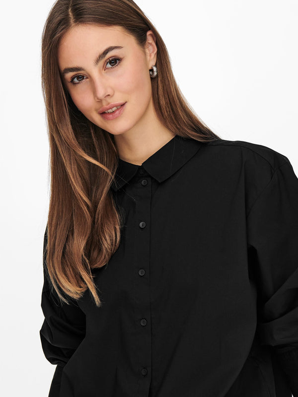 Jacqueline De Yong MIO Long Shirt -BLACK