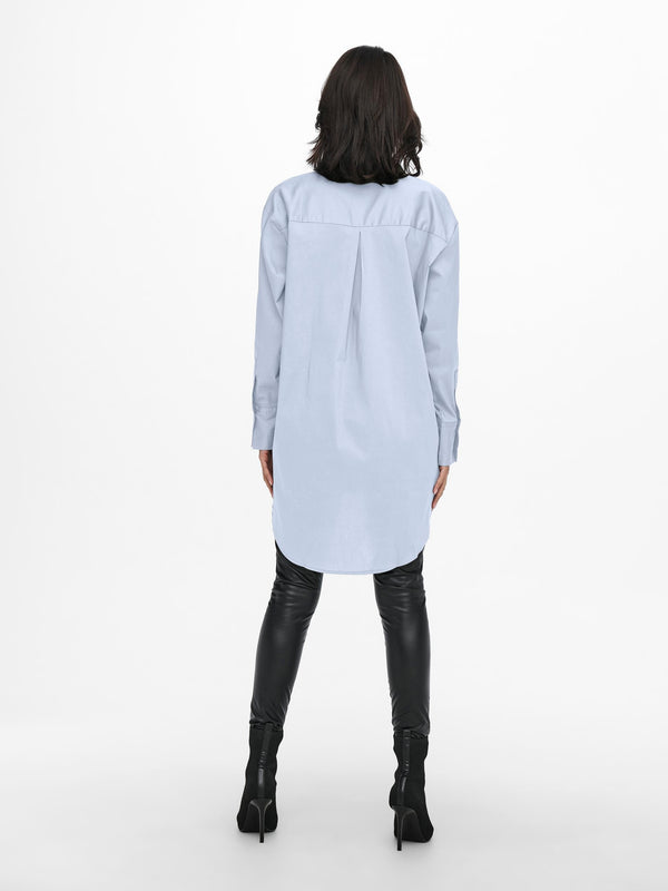 Jacqueline De Yong MIO Long Shirt -CASHMERE BLUE