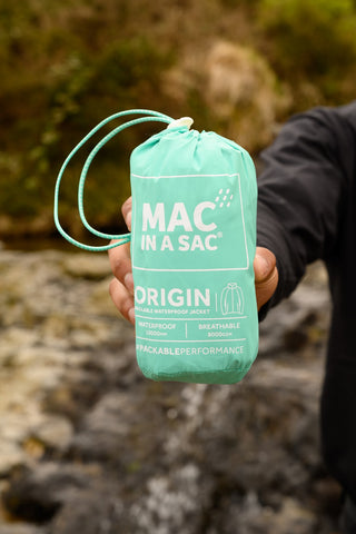 Mac in a Sac Adults Origin Waterproof Breathable Windproof Unisex Packable Jacket-GREEN