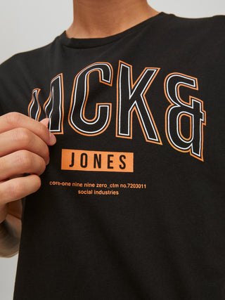 Jack & Jones JCOTHOMAS Big-Logo Tee -BLACK