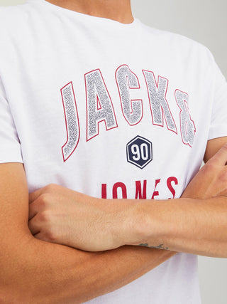 Jack & Jones JCOTHOMAS Big-Logo Tee -WHITE