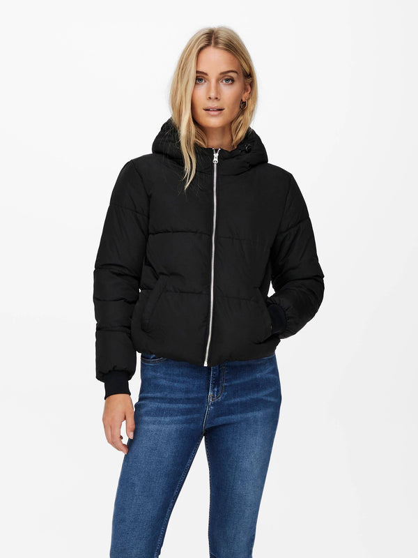 Jacqueline De Yong NEWERICA Hooded Jacket -BLACK