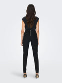 Jacqueline De Yong LOLA High-Waisted Zip Trousers -BLACK