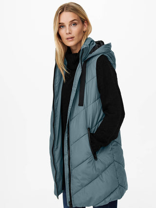 Jacqueline De Yong SKYLAR Long Bodywarmer -STORMY