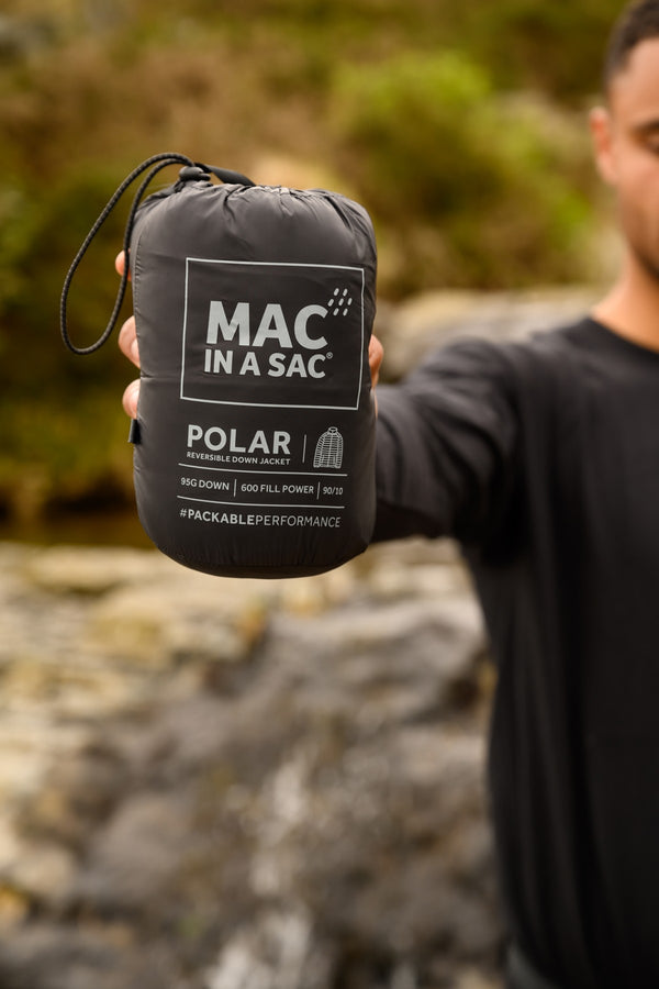 Mac in a Sac Mens Polar Reversible Jacket -BLACK/CHARCOAL