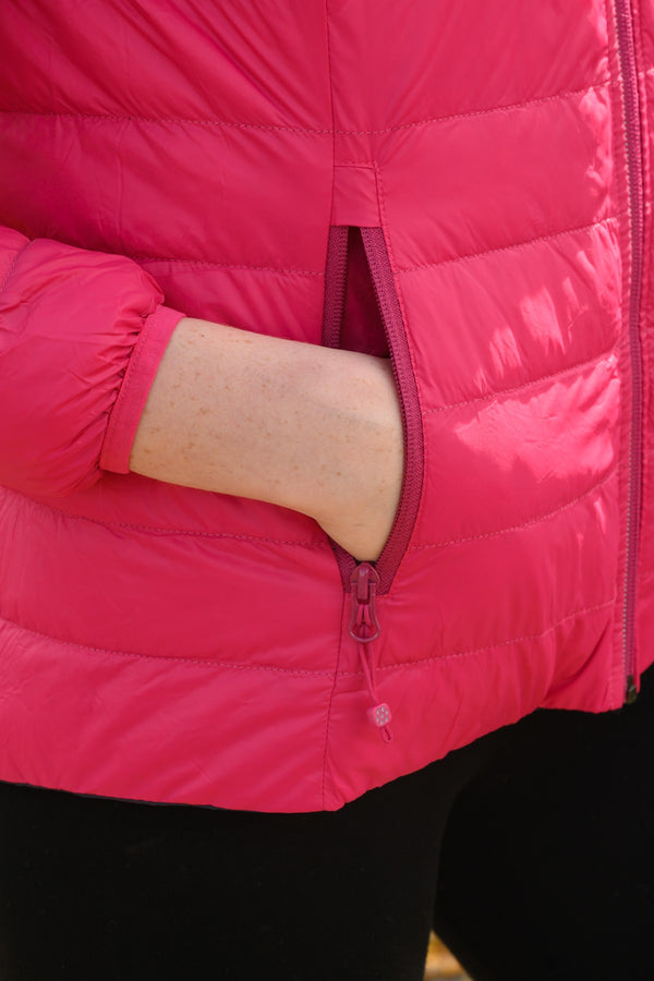 Mac in a Sac Ladies Polar Reversible Jacket -FUCHSIA/NAVY