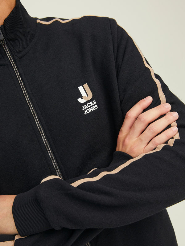 Jack & Jones JCOLOGAN Full-Zip Sweatshirt-BLACK