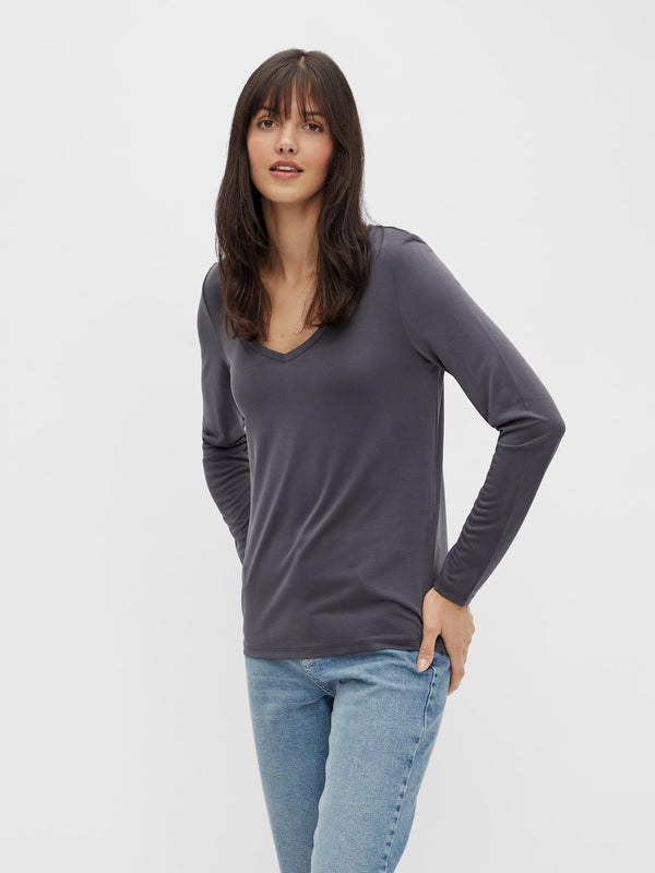 Pieces KAMAL Long Sleeve Top-OMBRE BLUE