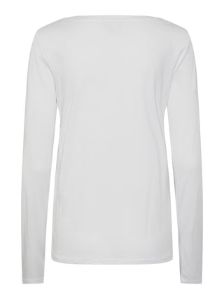 Pieces KAMAL Long Sleeve Top-WHITE