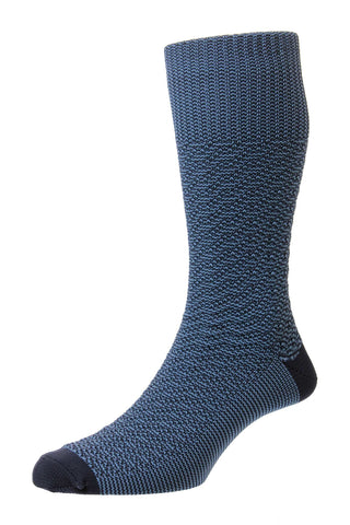 Buy blue HJHall Indestructible Textured Jacquard Half Hose Socks - HJ5